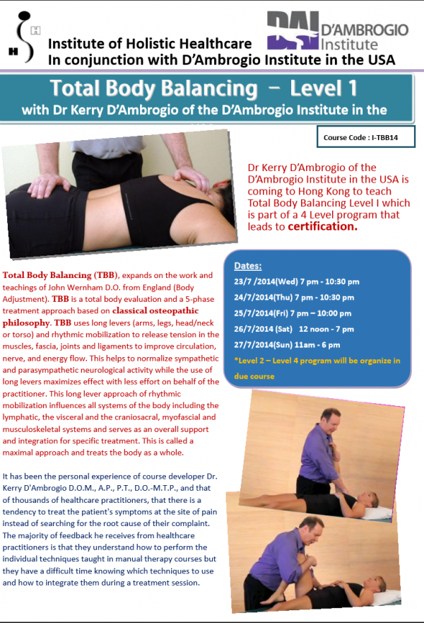 Total Body Balancing – Level 1(Updated) – Institute of Holistic Healthcare